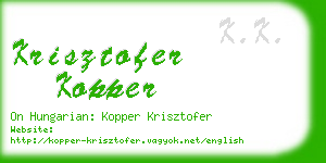 krisztofer kopper business card